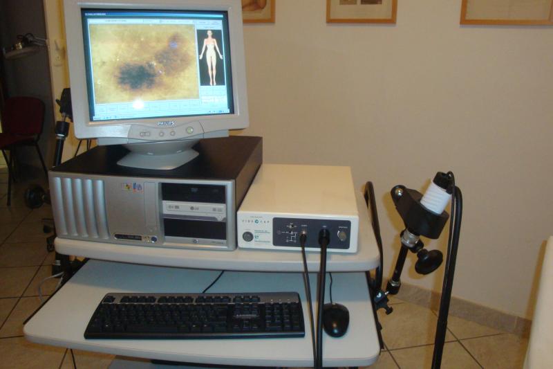 Dermatoscopio a fibre ottiche