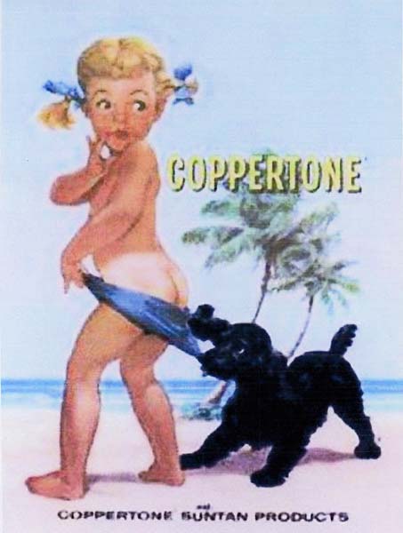 Una famosa pubblicità della Coppertone